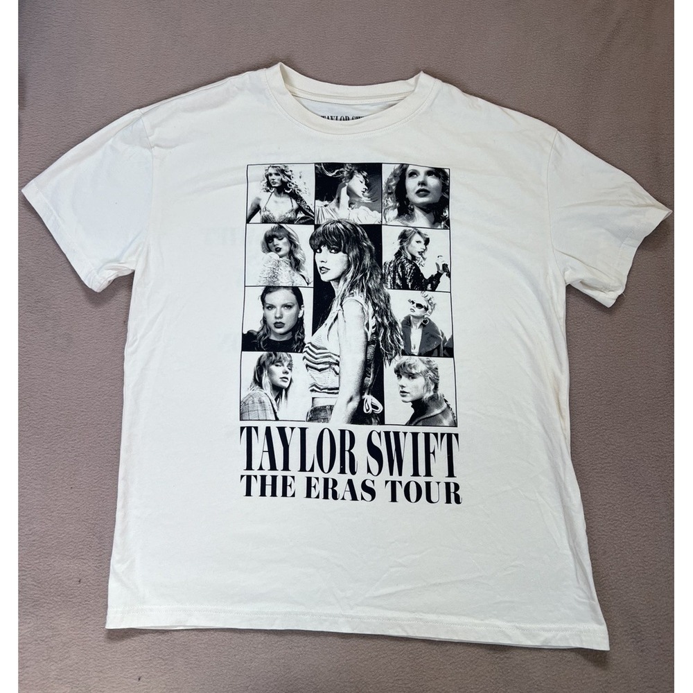 Taylor Swift The Eras Tour Official Merch Beige T-shirt Unisex Med Mint Cond!